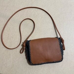 Universal Thread Woven Tan and Black Crossbody Bag